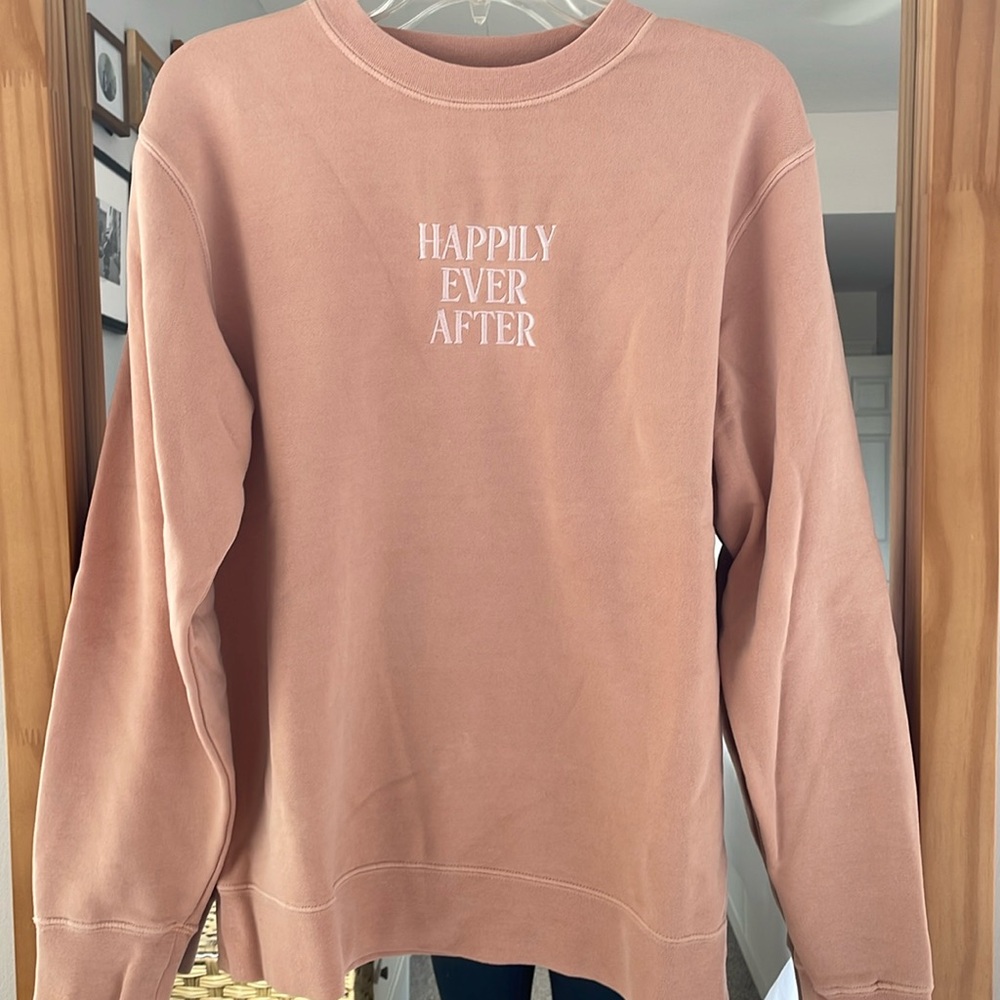 Wishes and Co. Happily Ever After Crewneck Sweatshirt - size S - blush pink